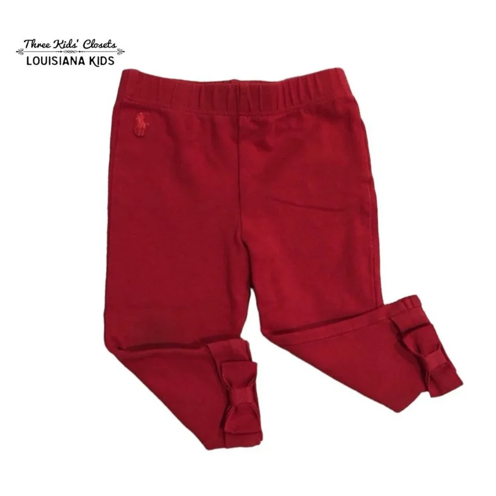 Ralph Lauren 9m Red Bow Leggings